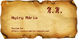 Nyiry Mária névjegykártya